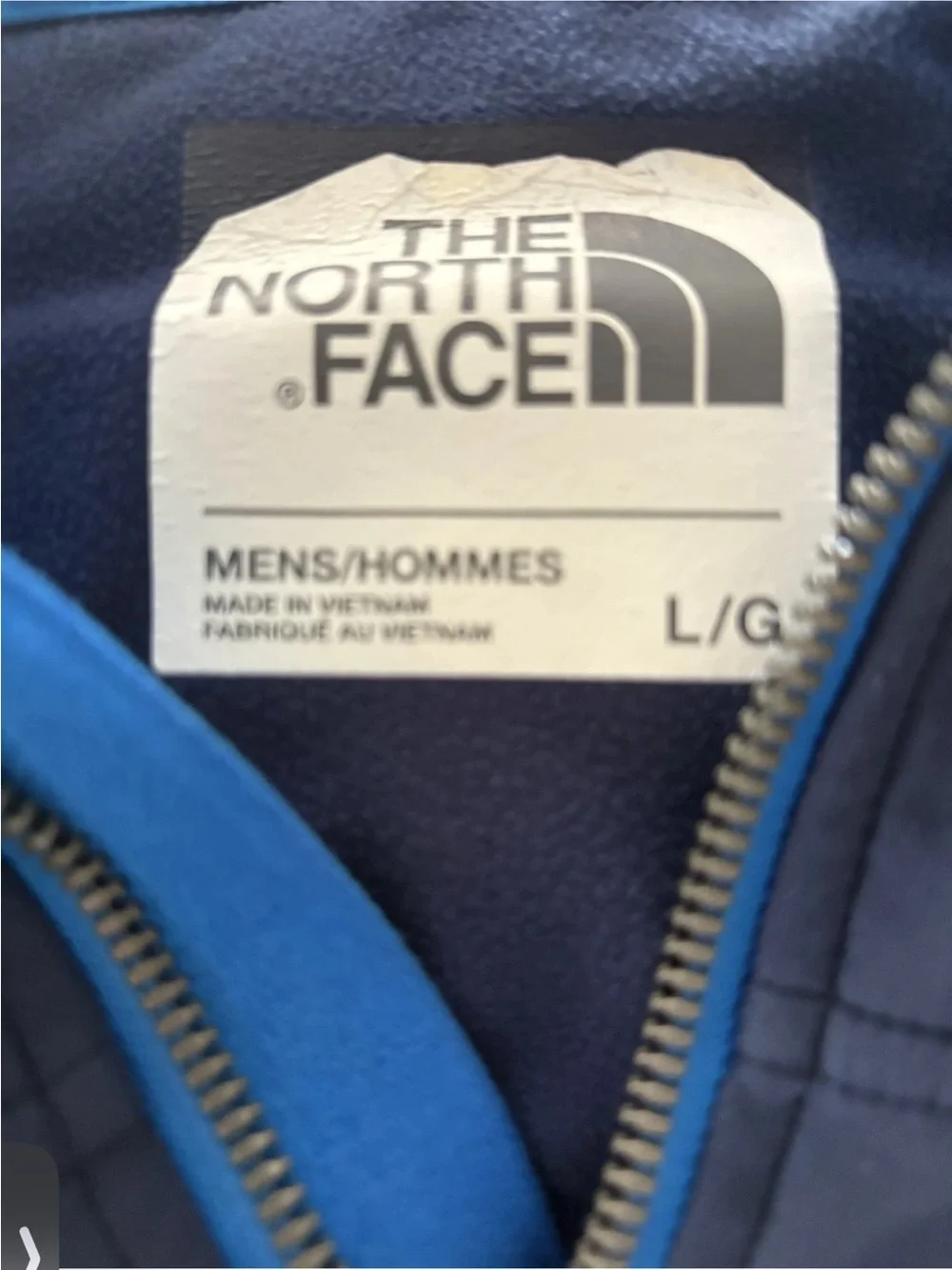 The North Face Men’s Large Blue Full Zip Softshell Jacket Hooded Performance